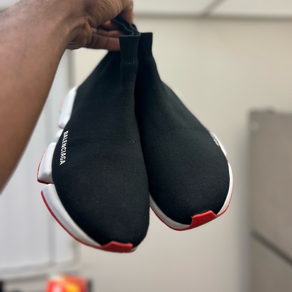 Speed 2.0 Sneaker in black recycled knit, white and red sole unit - Picture 13 of 14